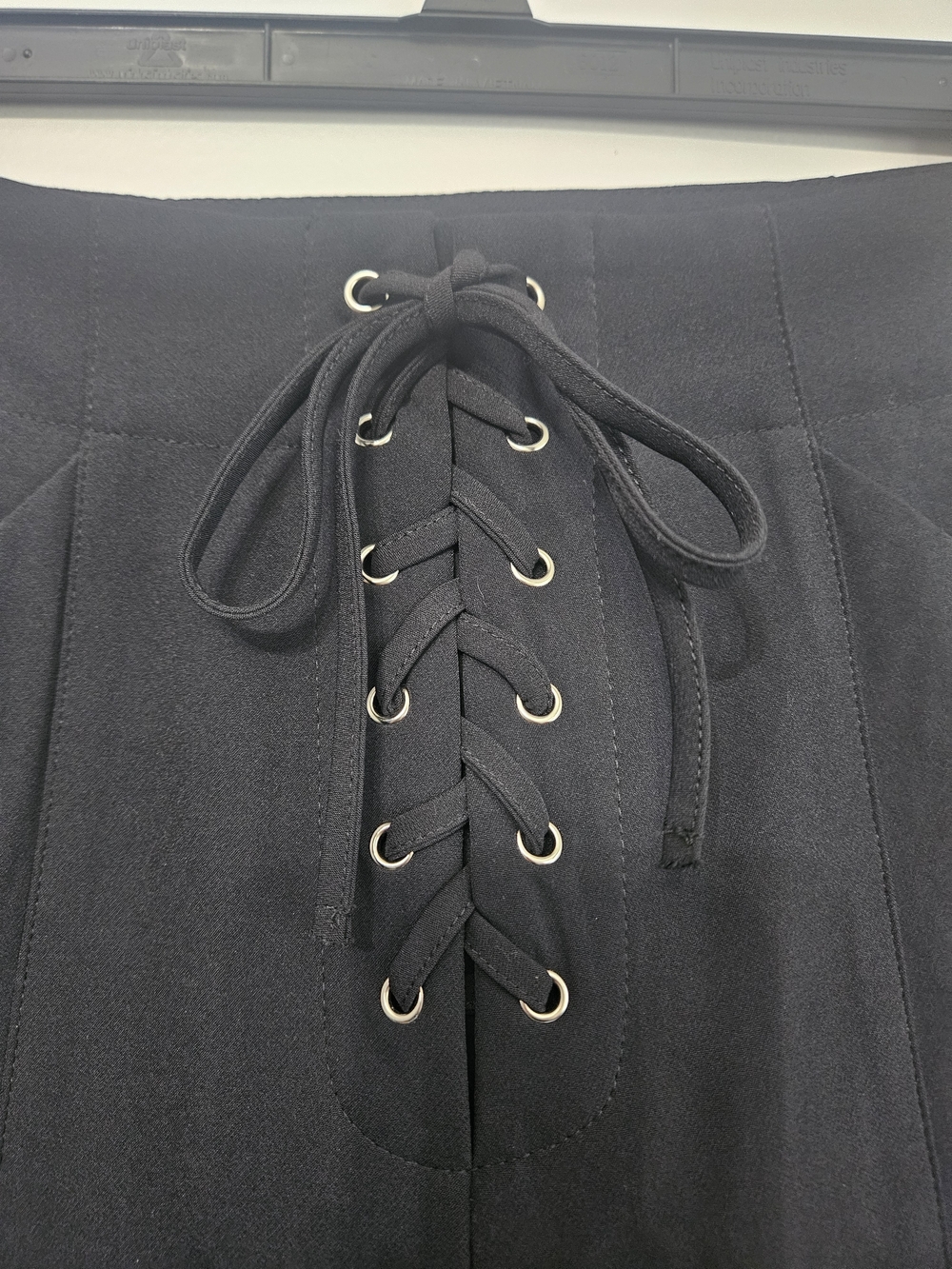 Bishop + Young Bridget Black Lace Up Wide Leg High Waist Pants Size XS